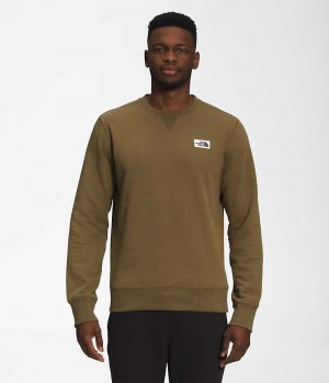 The North Face Heritage Patch Crew Sweatshirt Erkek Zeytin Yeşili | ISTANBUL JART