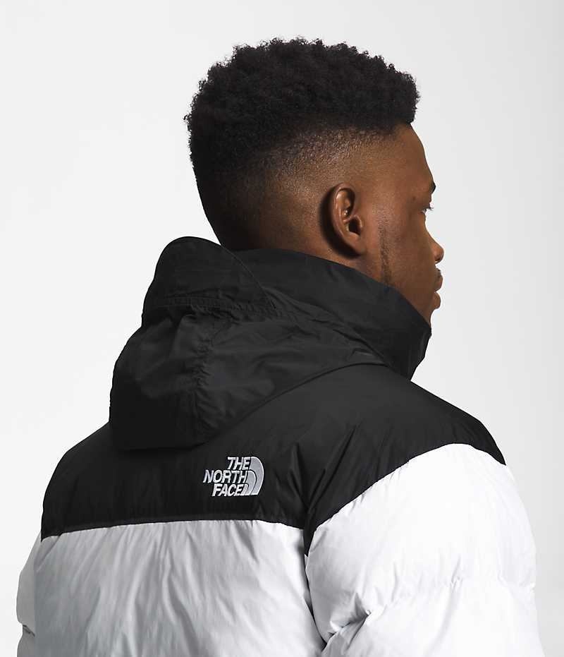 The North Face 1996 Retro Nuptse Aşağı Ceket Erkek Beyaz Siyah | TÜRKIYE ANOY