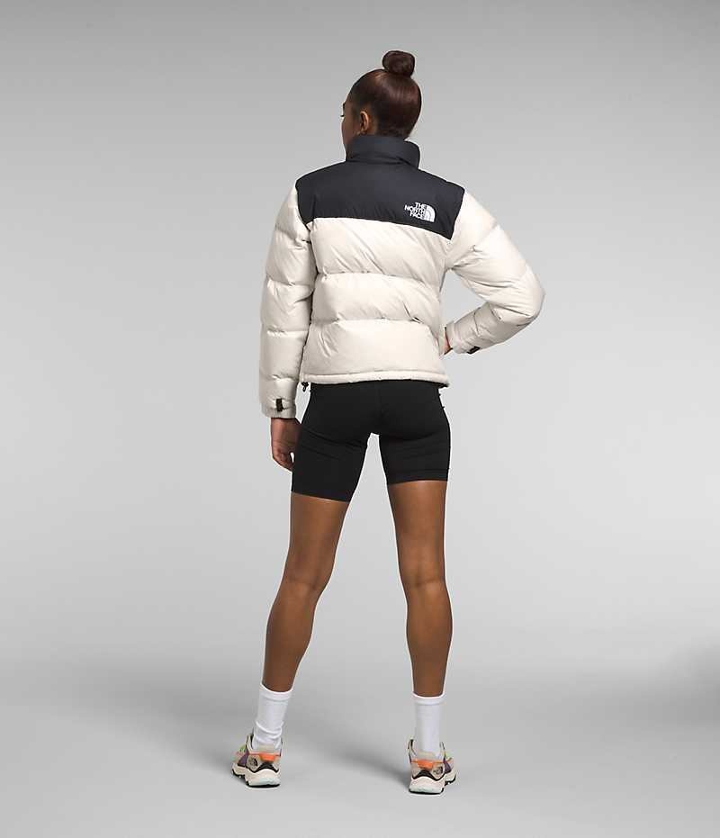 The North Face 1996 Retro Nuptse Aşağı Ceket Kadın Beyaz Siyah | ISTANBUL MGAW