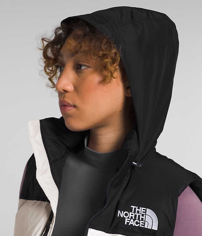 The North Face 1996 Retro Nuptse Aşağı Yelek Kadın Beyaz Siyah | TÜRKIYE UHGL