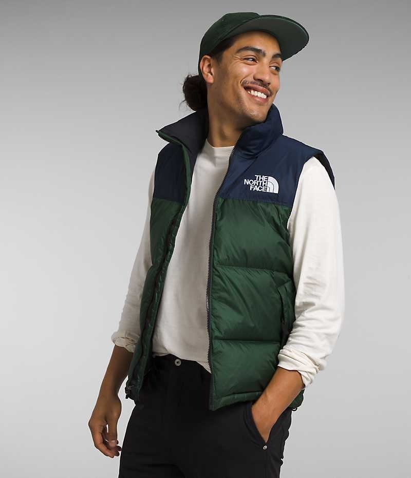 The North Face 1996 Retro Nuptse Aşağı Yelek Erkek Yeşil Lacivert | ISTANBUL RMSQ