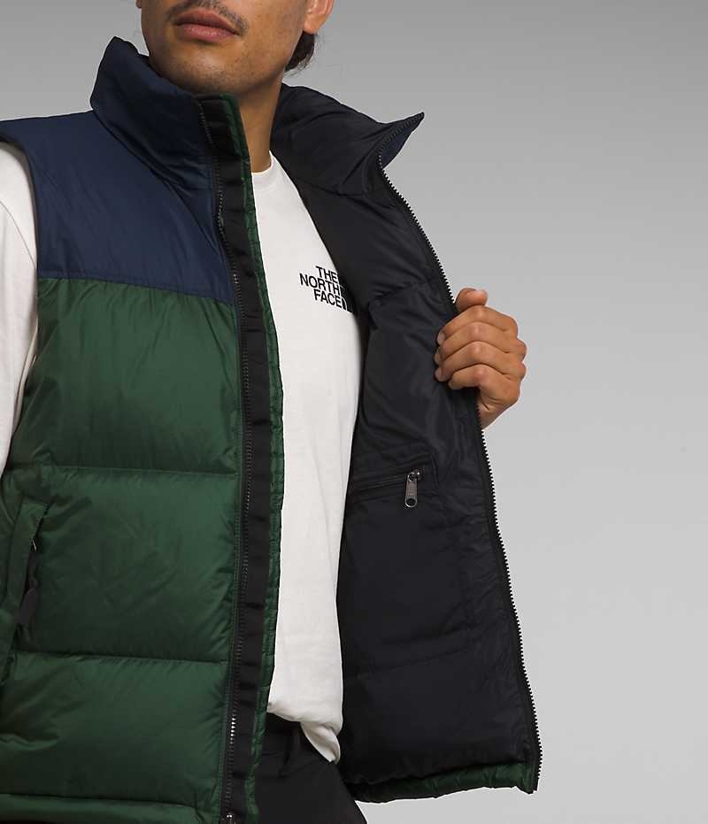 The North Face 1996 Retro Nuptse Aşağı Yelek Erkek Yeşil Lacivert | ISTANBUL RMSQ