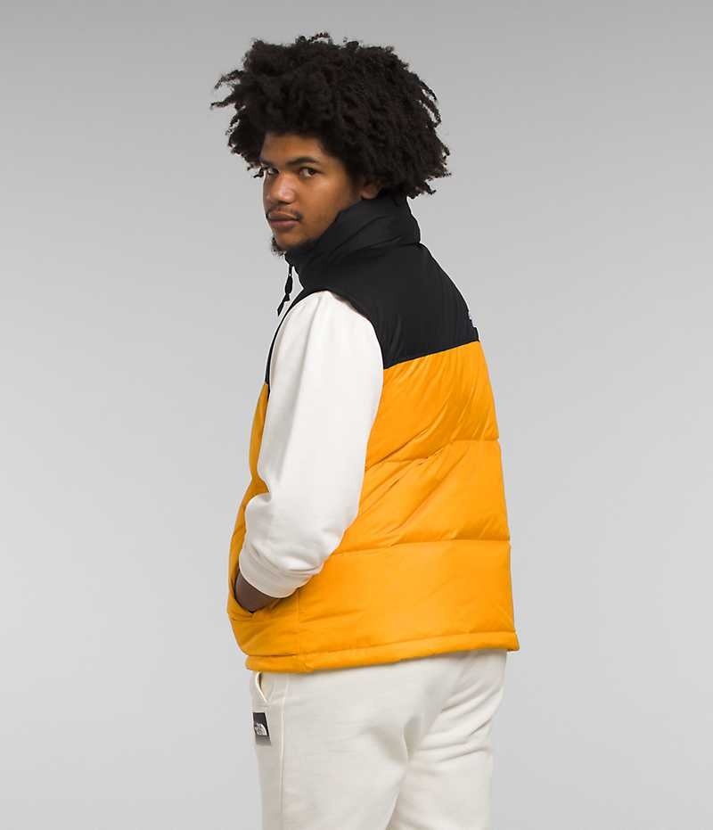 The North Face 1996 Retro Nuptse Aşağı Yelek Erkek Altın Siyah | TÜRKIYE VMAX