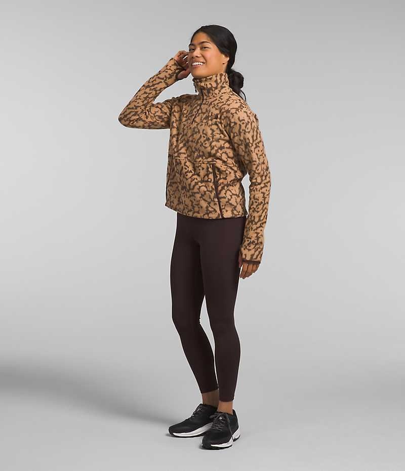 The North Face Alpine Polartec® 100 ¼-Zip Cowl Sweatshirt Kadın Kahverengi | ISTANBUL LMJD