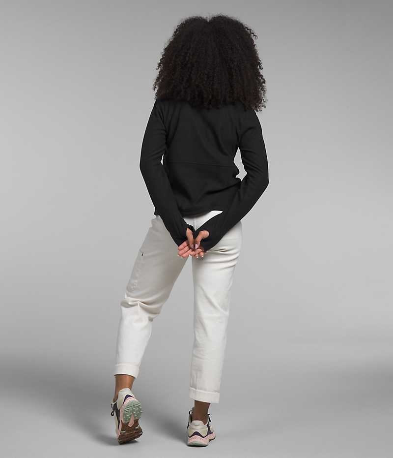 The North Face Alpine Polartec® 100 ¼-Zip Cowl Sweatshirt Kadın Siyah | TÜRKIYE LGOD