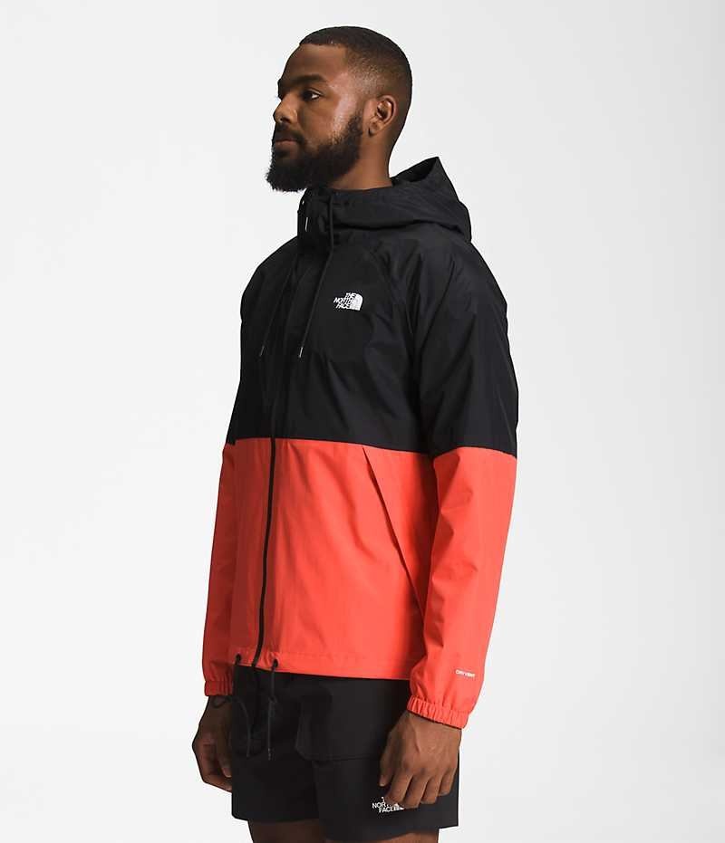 The North Face Antora Hoodie Yağmurluk Erkek Siyah Turuncu | TÜRKIYE FGTI