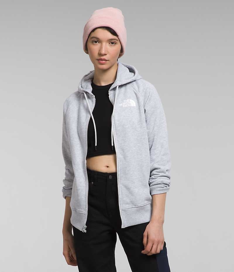 The North Face Brand Proud Full-Zip Hoodie Polar Ceketler Kadın Açık Gri | TÜRKIYE QUNL