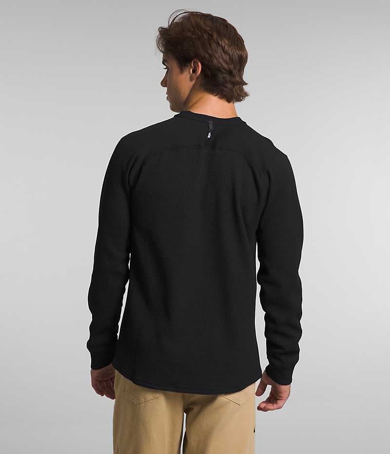 The North Face Canyon Fog Thermal Long Sleeve Henley Tişört Erkek Siyah | TÜRKIYE DFMU