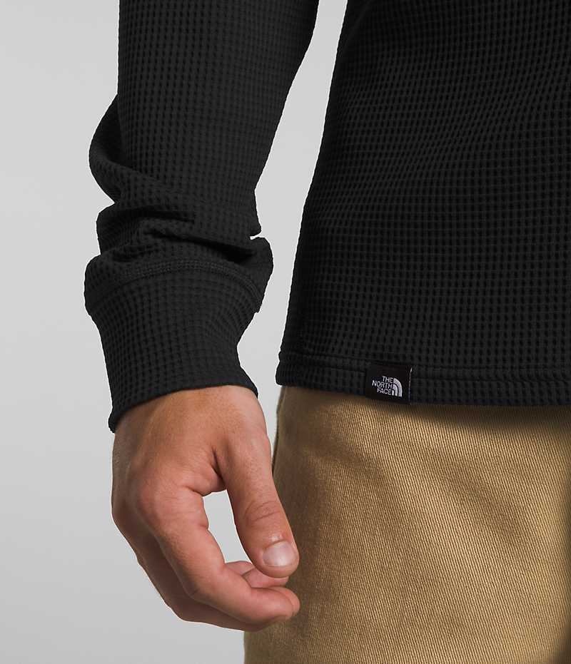 The North Face Canyon Fog Thermal Long Sleeve Henley Tişört Erkek Siyah | TÜRKIYE DFMU