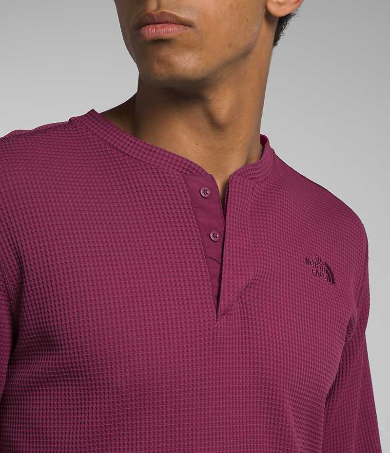 The North Face Canyon Fog Thermal Long Sleeve Henley Tişört Erkek Küpe Çiçeği | TÜRKIYE ZAUK