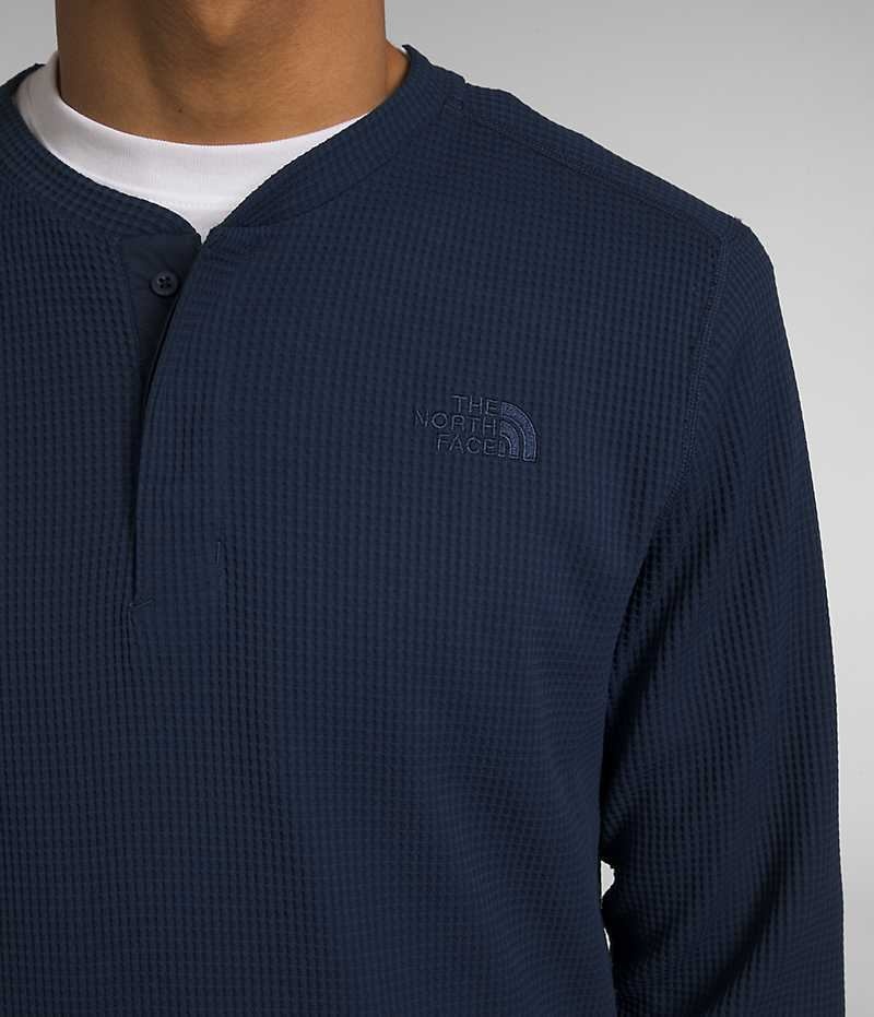 The North Face Canyon Fog Thermal Long Sleeve Henley Tişört Erkek Lacivert | ISTANBUL WJZI