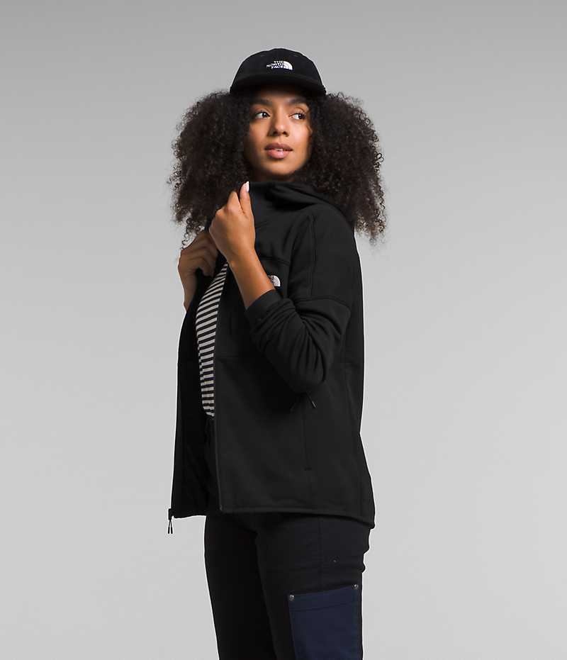 The North Face Canyonlands High Altitude Hoodie Polar Ceketler Kadın Siyah | ISTANBUL JCQX