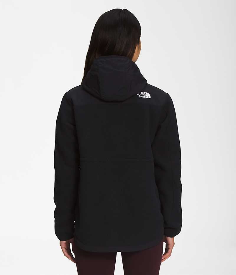 The North Face Denali Hoodie Polar Ceketler Kadın Siyah | TÜRKIYE DIAK