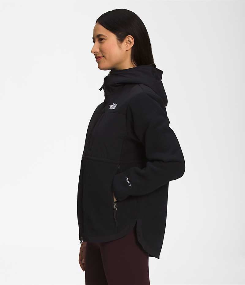 The North Face Denali Hoodie Polar Ceketler Kadın Siyah | TÜRKIYE DIAK