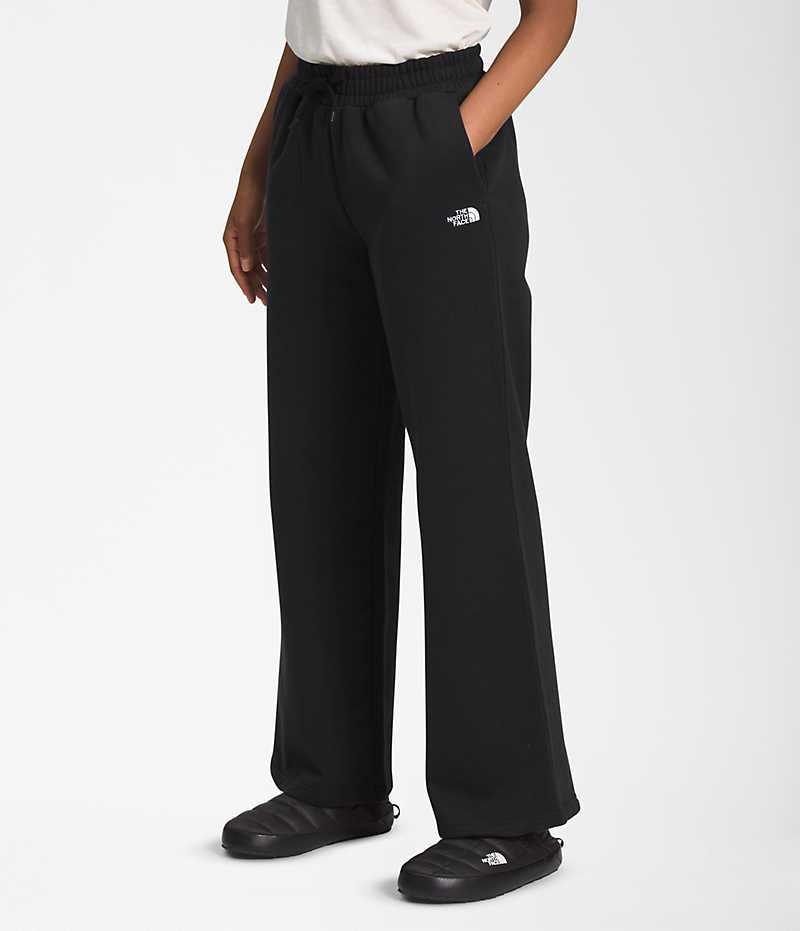 The North Face Felted Geniş Leg Polar Pantolon Kadın Siyah | ISTANBUL CWEA