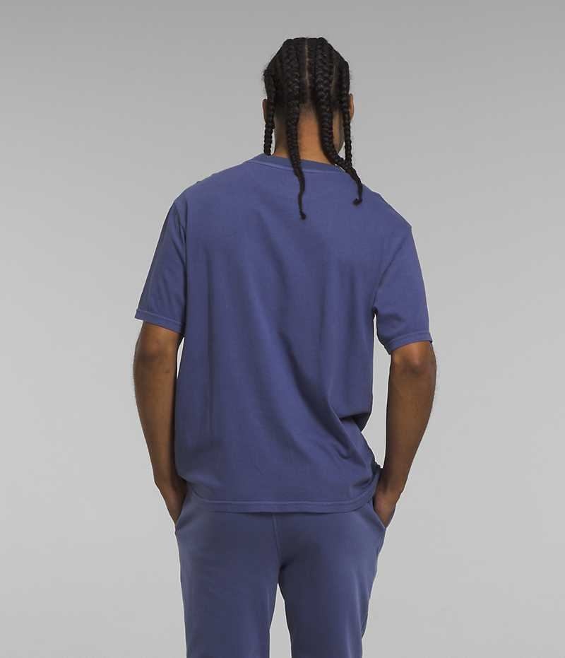 The North Face Kısa Sleeve Garment Dye Tişört Erkek Mavi | TÜRKIYE JIFB