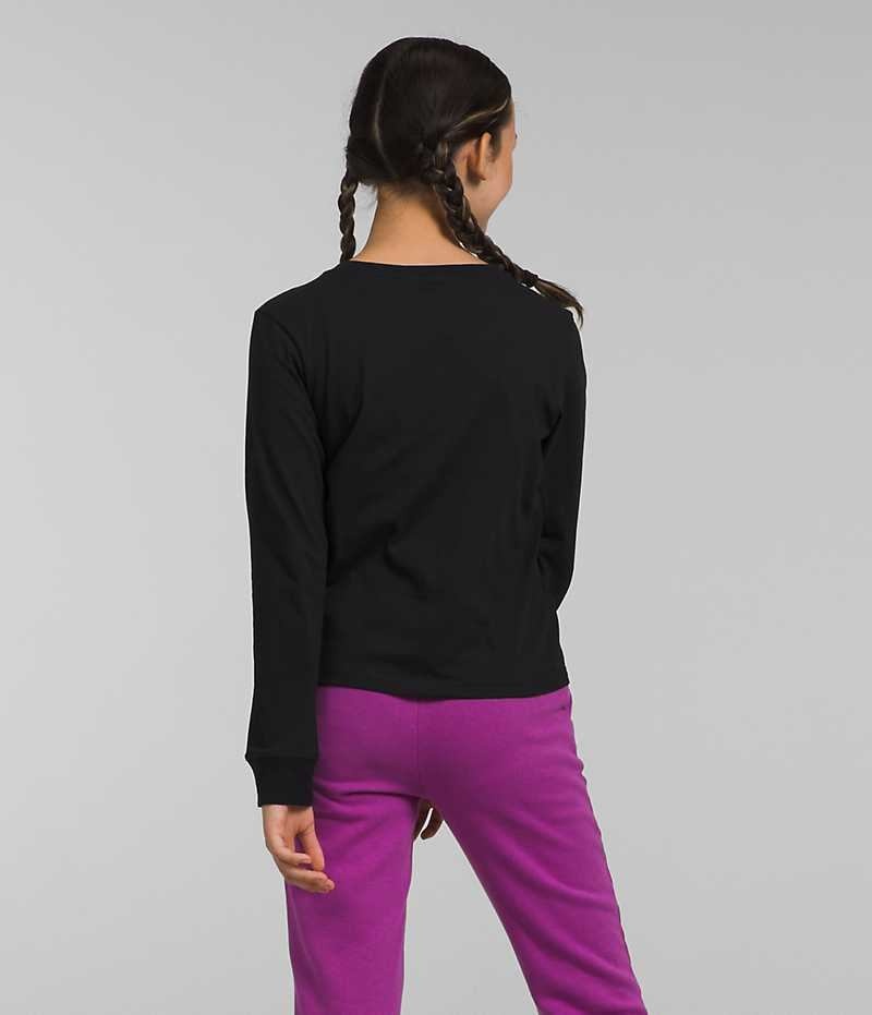 The North Face Long Sleeve Baskılı Tişört Kiz Çocuk Siyah | ISTANBUL NUHM