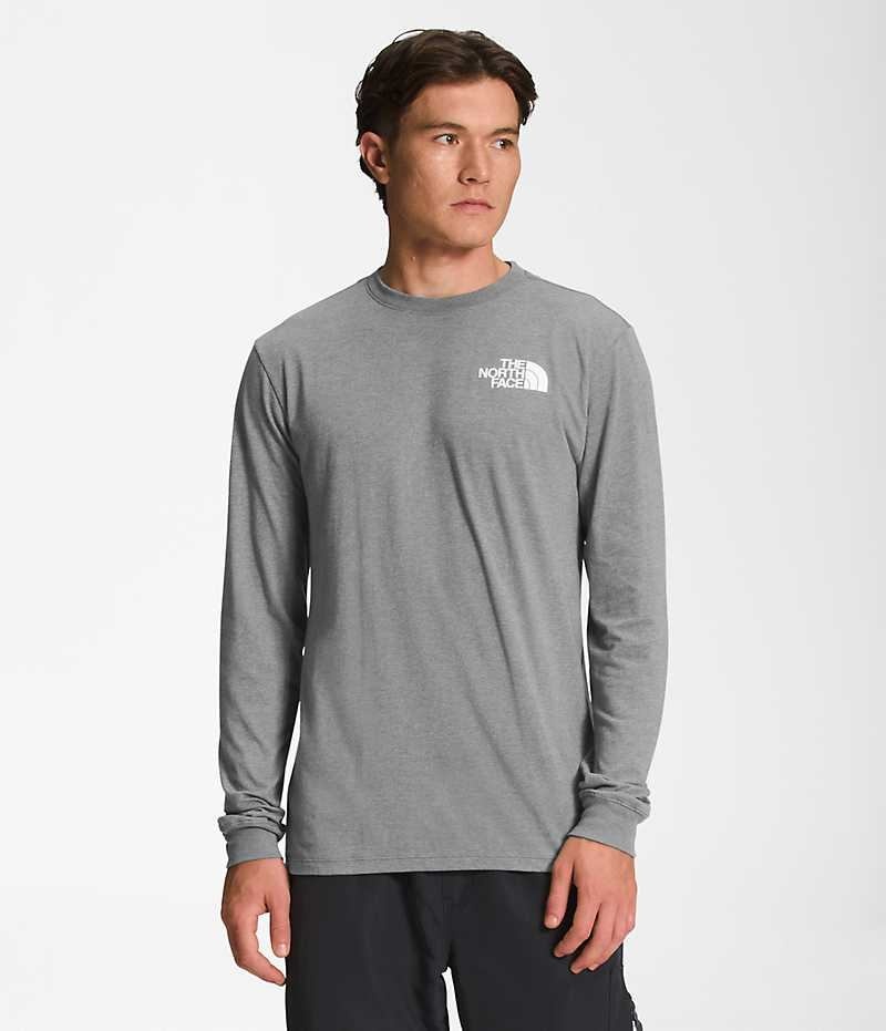 The North Face Long Sleeve Box NSE Tişört Erkek Gri | TÜRKIYE TXWJ
