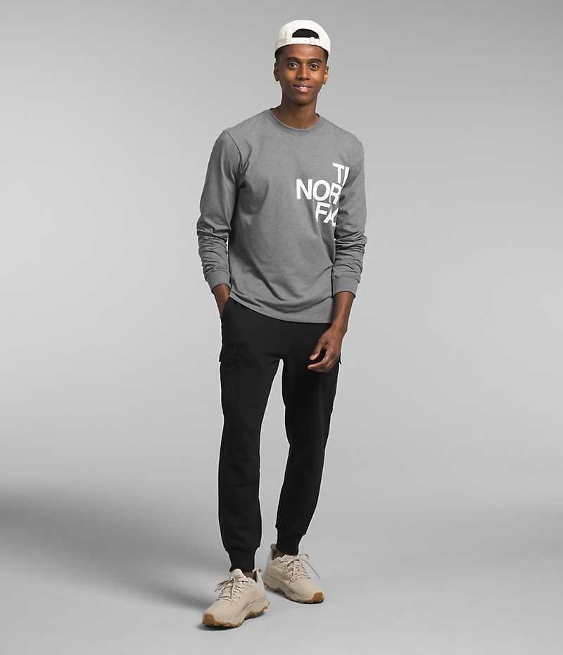 The North Face Long Sleeve Brand Proud Tişört Erkek Gri | ISTANBUL EWPS