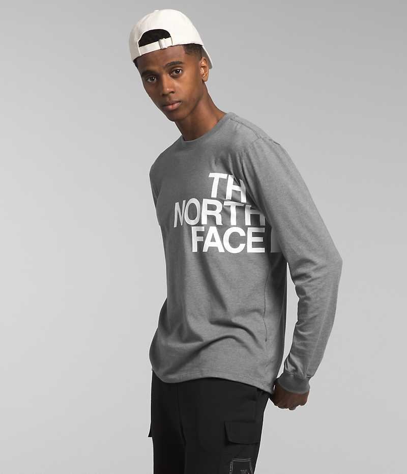 The North Face Long Sleeve Brand Proud Tişört Erkek Gri | ISTANBUL EWPS
