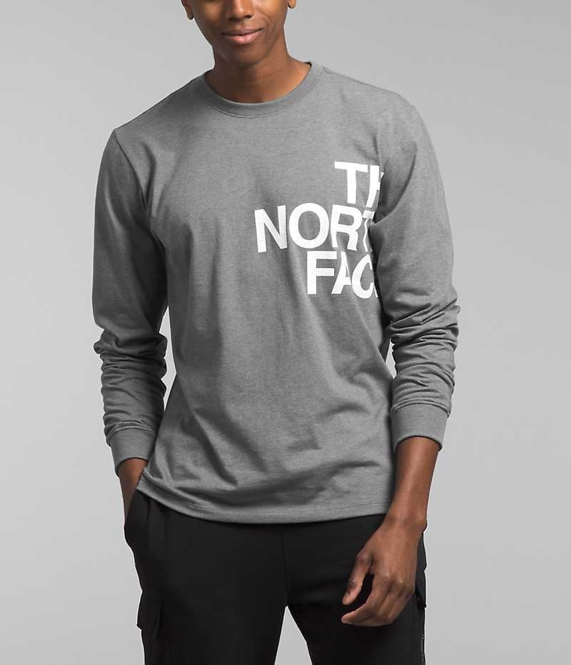 The North Face Long Sleeve Brand Proud Tişört Erkek Gri | ISTANBUL EWPS