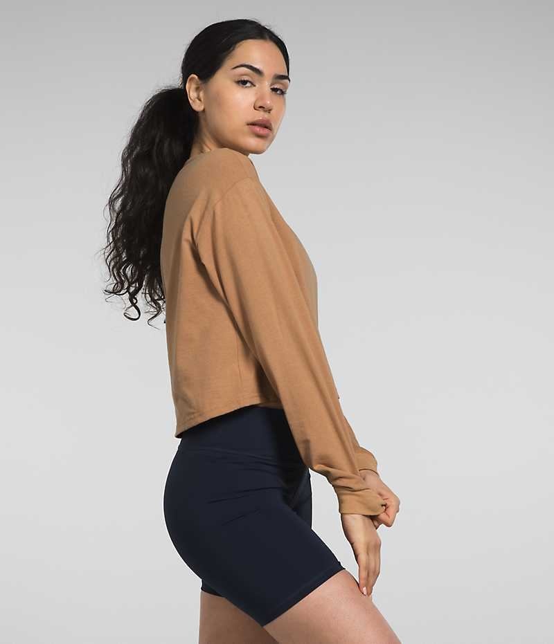 The North Face Long Sleeve Heritage Patch Tişört Kadın Kahverengi | TÜRKIYE GNET