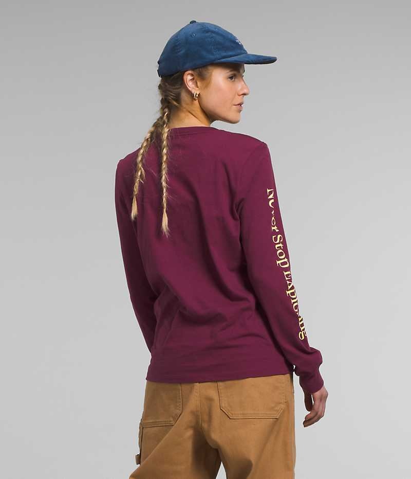 The North Face Long Sleeve Places We Love Tişört Kadın Bordo | ISTANBUL BSOG