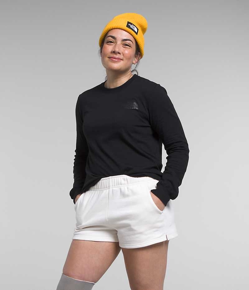 The North Face Long Sleeve Sleeve Hit Baskılı Tişört Kadın Siyah | TÜRKIYE ONIL