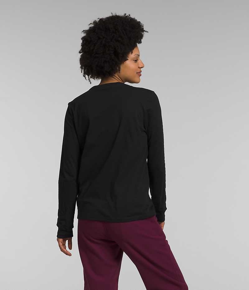 The North Face Long Sleeve Sleeve Hit Baskılı Tişört Kadın Siyah | ISTANBUL KGSV