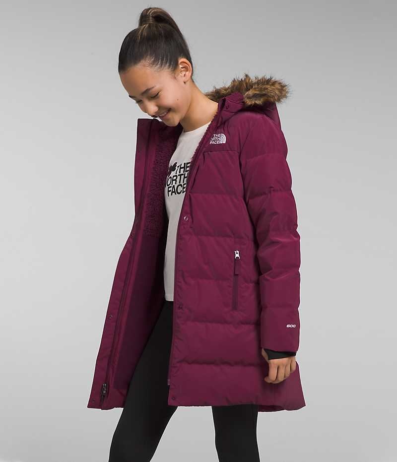 The North Face North Down Long Parka Kiz Çocuk Kırmızı | TÜRKIYE FWXR