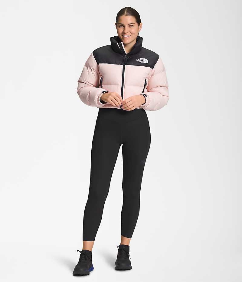 The North Face Nuptse Kısa Aşağı Ceket Kadın Pembe | TÜRKIYE PSIV