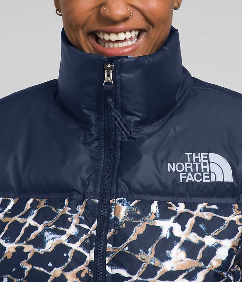 The North Face Nuptse Kısa Aşağı Ceket Kadın Lacivert | TÜRKIYE FIXP