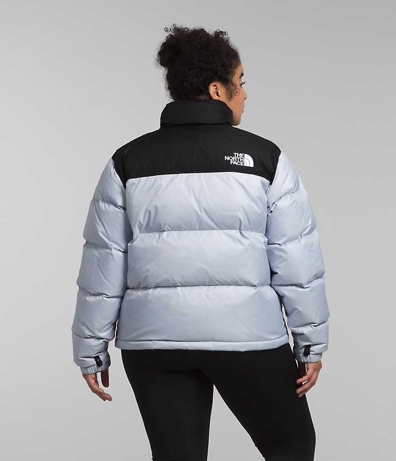 The North Face Plus 1996 Retro Nuptse Aşağı Ceket Kadın Açık Mavi Siyah | ISTANBUL OYZF