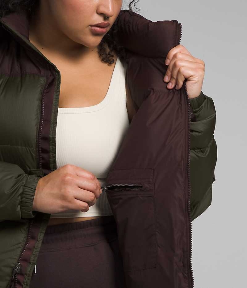 The North Face Plus 1996 Retro Nuptse Aşağı Ceket Kadın Yeşil Kahverengi | ISTANBUL XOUK