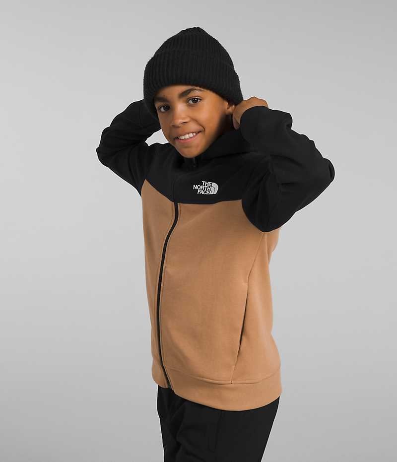 The North Face TNF™ Tech Full-Zip Hoodie Polar Ceketler Erkek Çocuk Haki Siyah | ISTANBUL WZEF