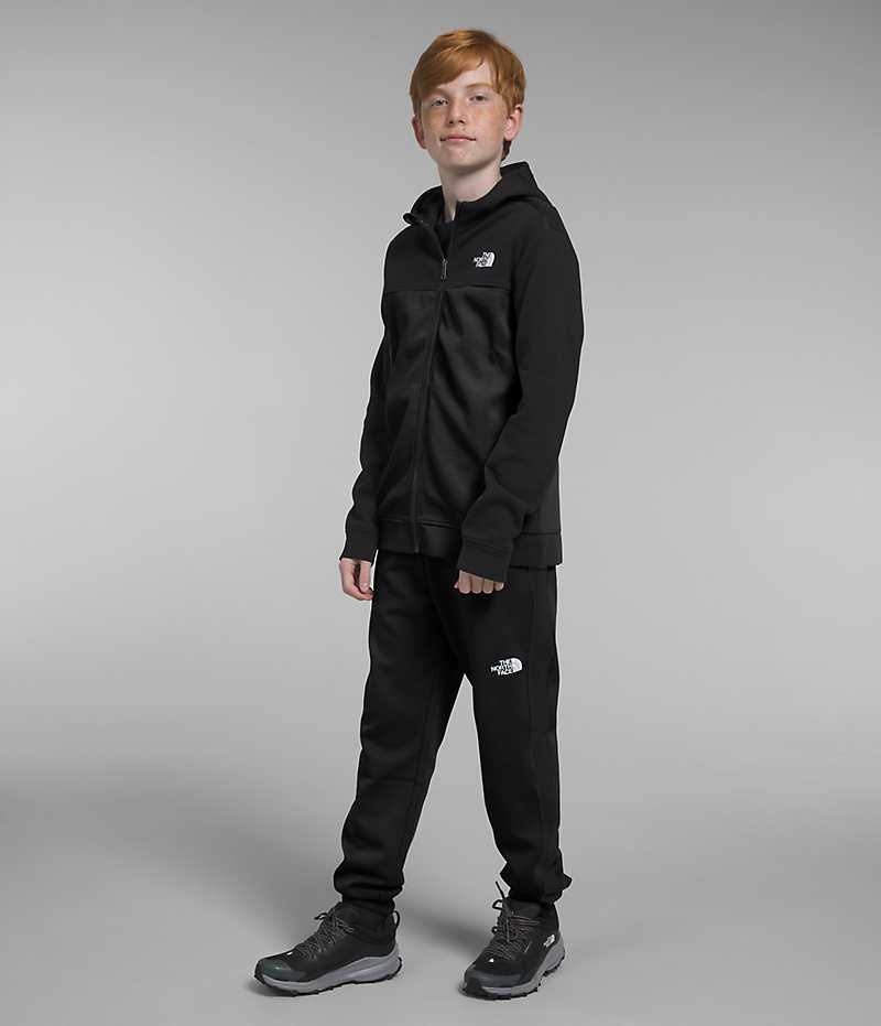 The North Face TNF™ Tech Full-Zip Hoodie Polar Ceketler Erkek Çocuk Siyah | TÜRKIYE GKVJ