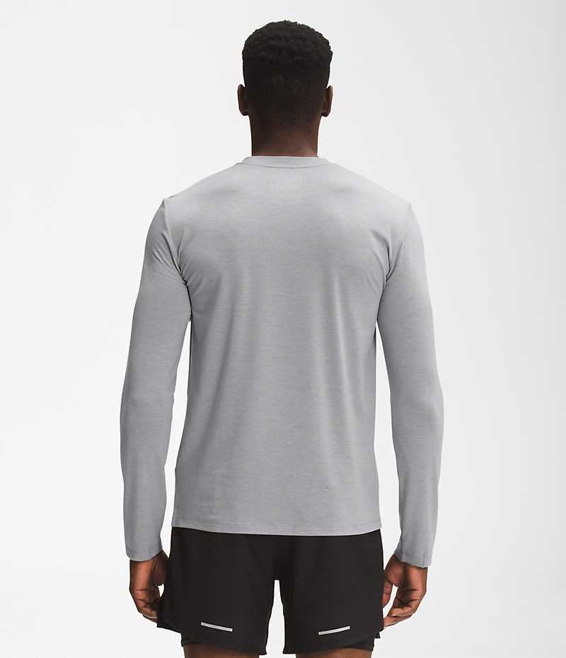 The North Face Wander Long Sleeve Tişört Erkek Gri | TÜRKIYE BQGO