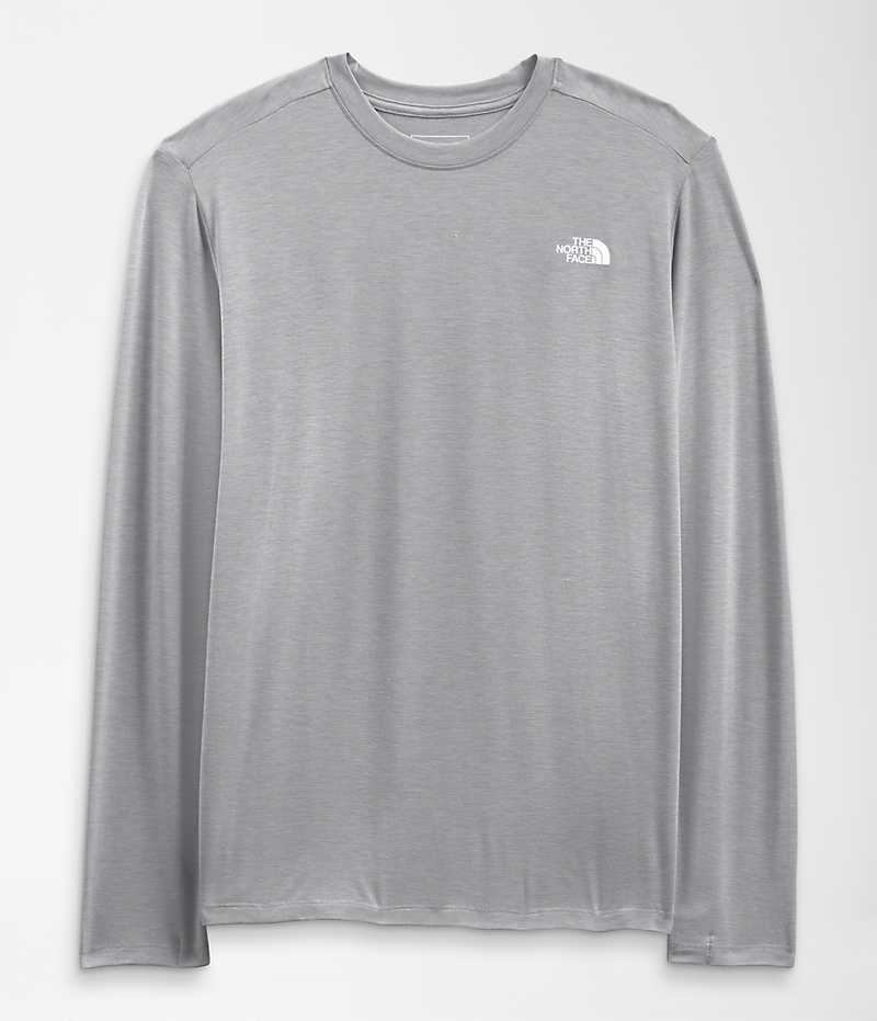 The North Face Wander Long Sleeve Tişört Erkek Gri | TÜRKIYE BQGO