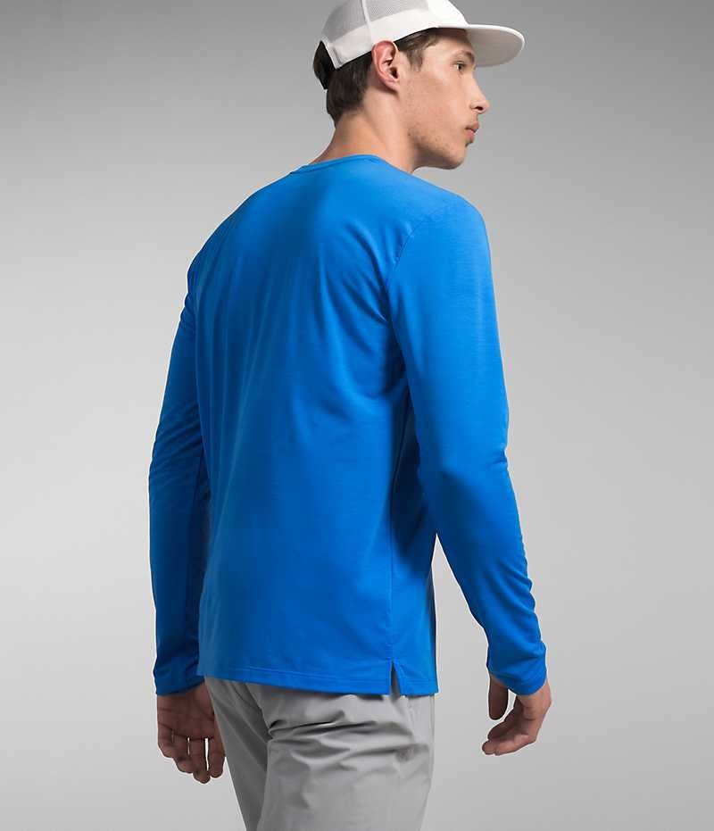 The North Face Wander Long Sleeve Tişört Erkek Mavi | TÜRKIYE KJEC